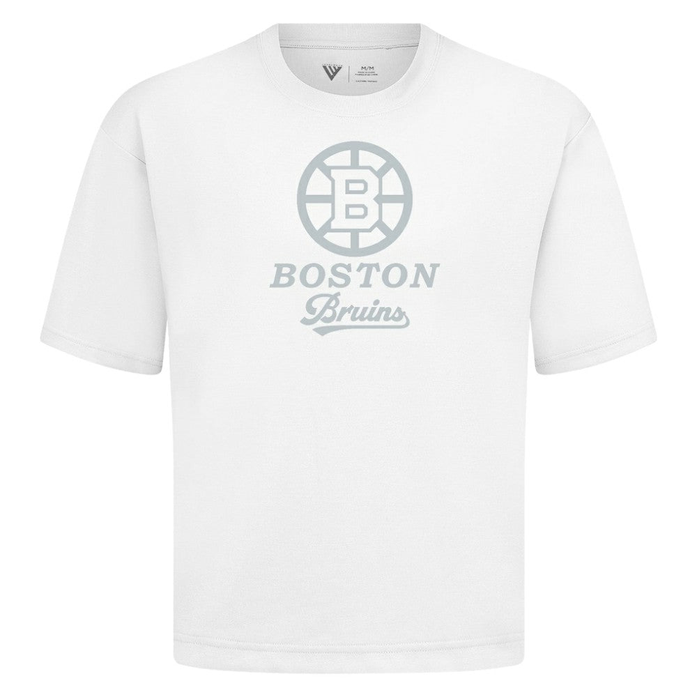 Boston Bruins Levelwear Shadow Surge Luxe Signature Knit T-Shirt - White | NHL Clearance