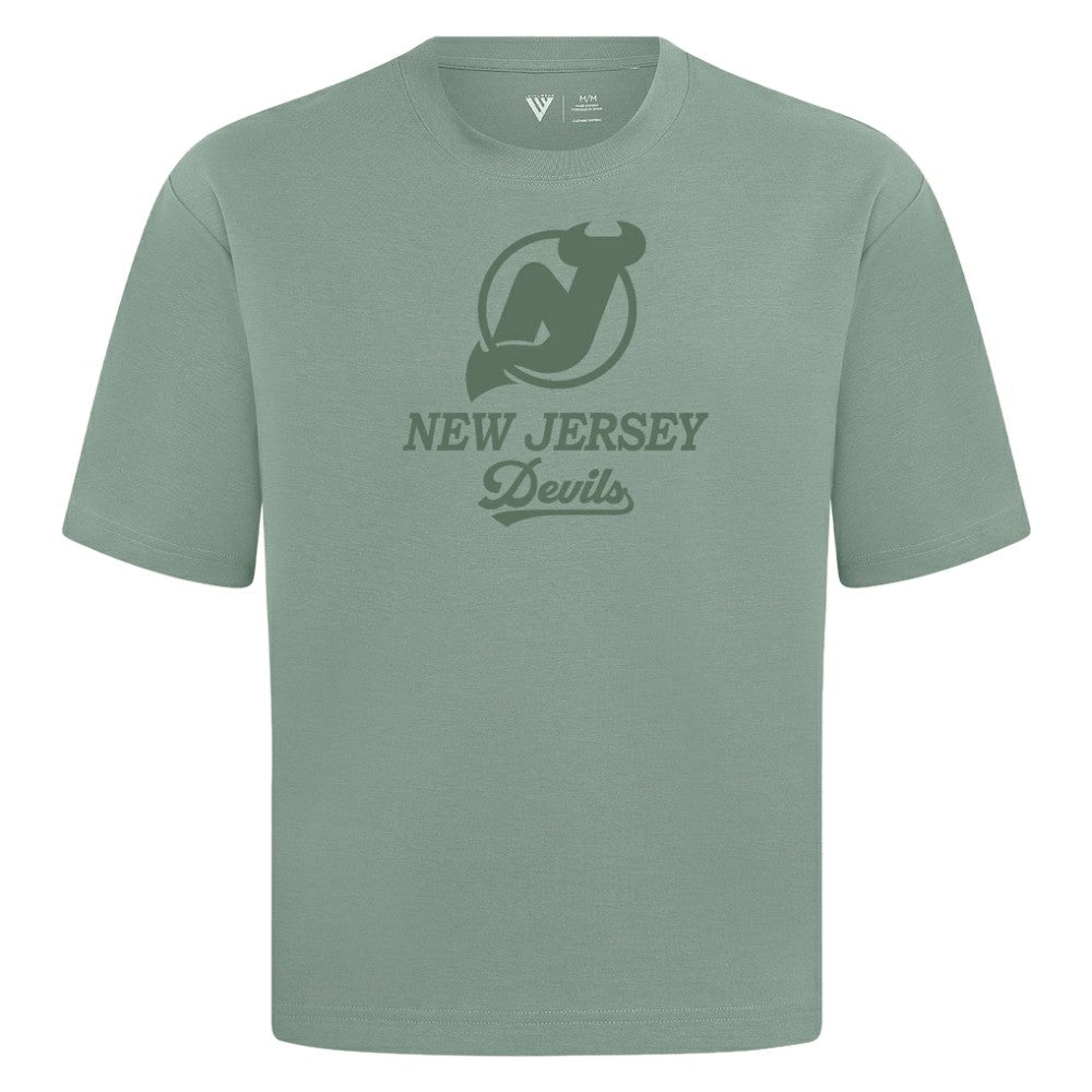 New Jersey Devils Levelwear Shadow Surge Luxe Signature Knit T-Shirt - Green | NHL Lifestyle