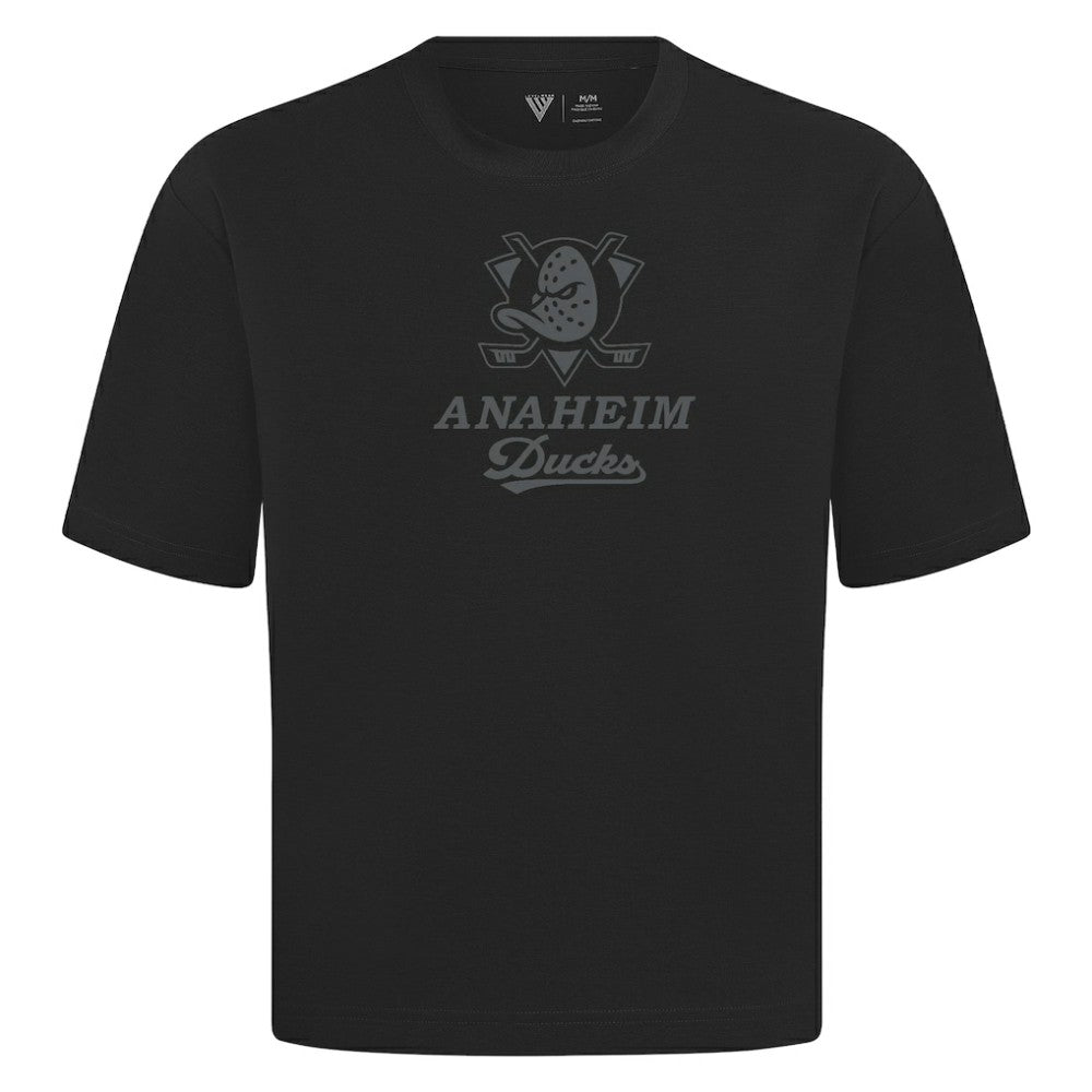 Anaheim Ducks Levelwear Shadow Surge Luxe Signature Knit T-Shirt - Black | NHL on sale