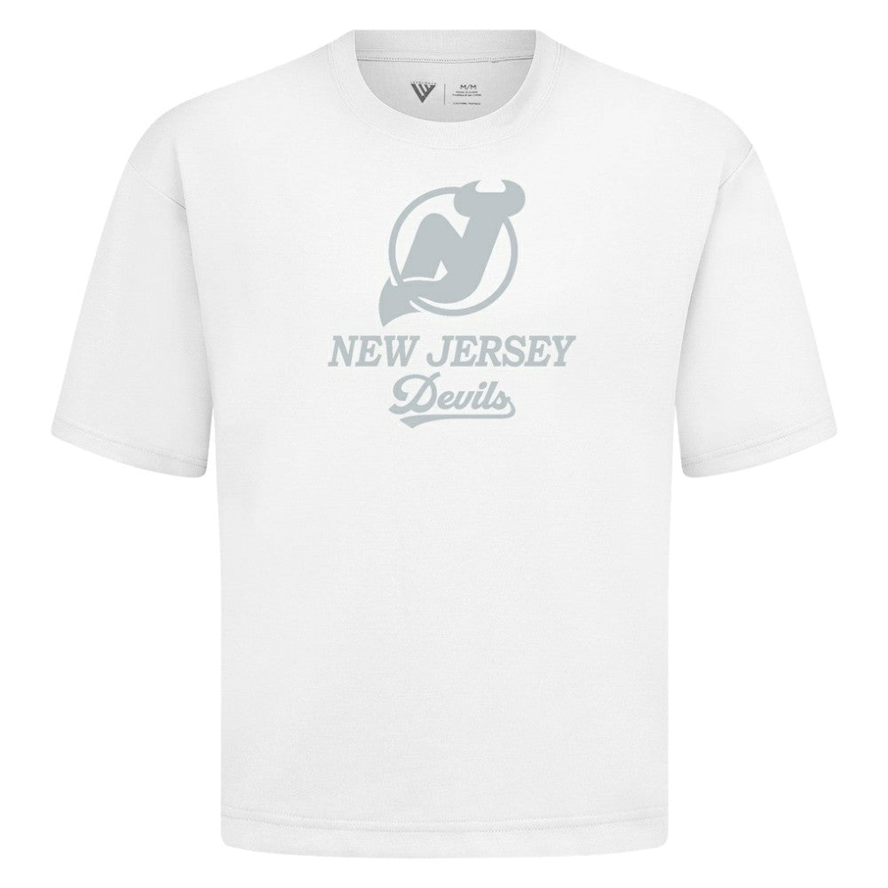 New Jersey Devils Levelwear Shadow Surge Luxe Signature Knit T-Shirt - White | NHL near me