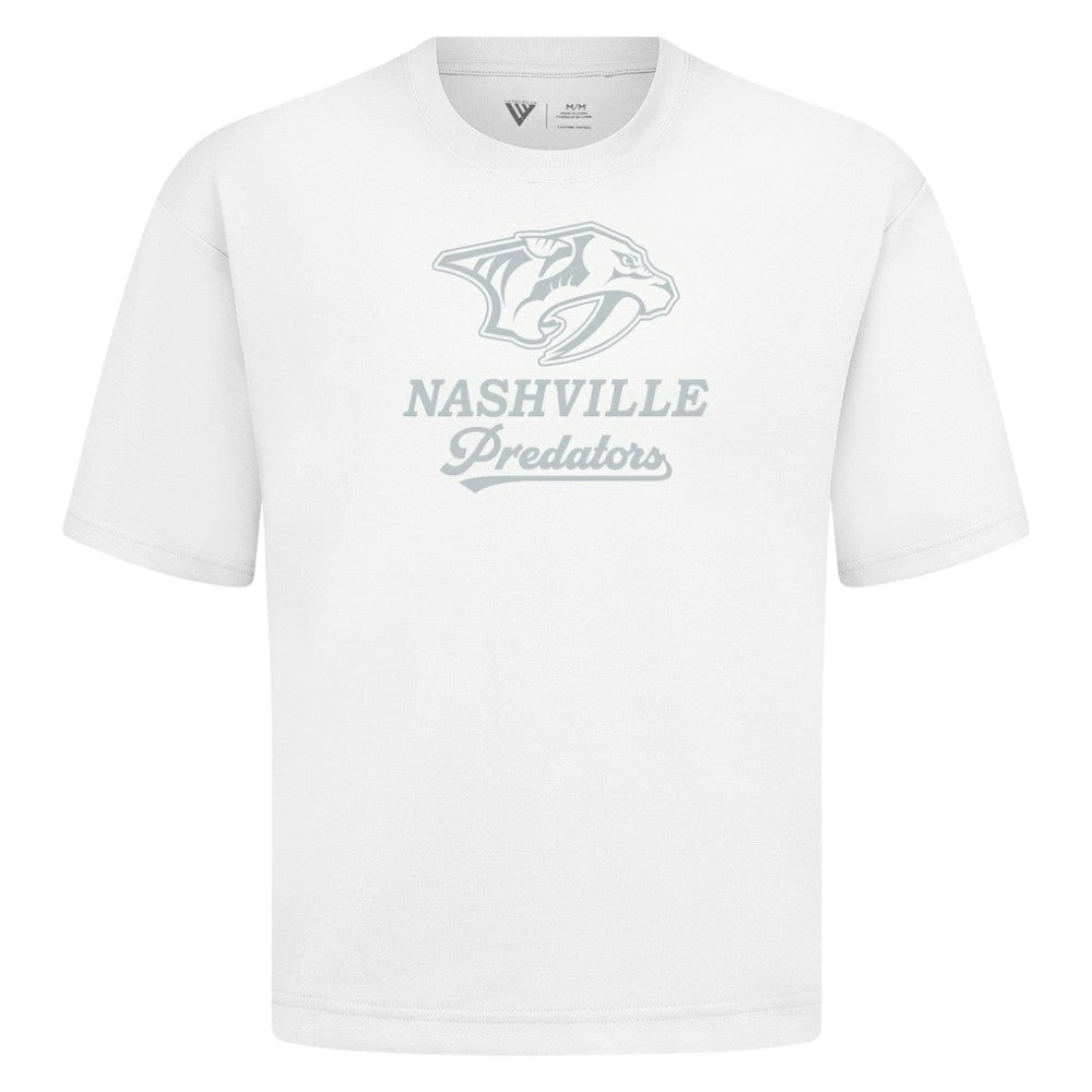 Nashville Predators Levelwear Shadow Surge Luxe Signature Knit T-Shirt - White | NHL Clearance