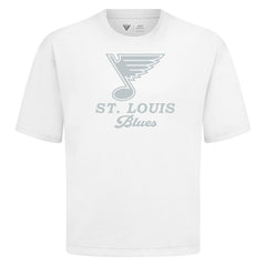 St. Louis Blues Levelwear Shadow Surge Luxe Signature Knit T-Shirt - White | NHL Lifestyle