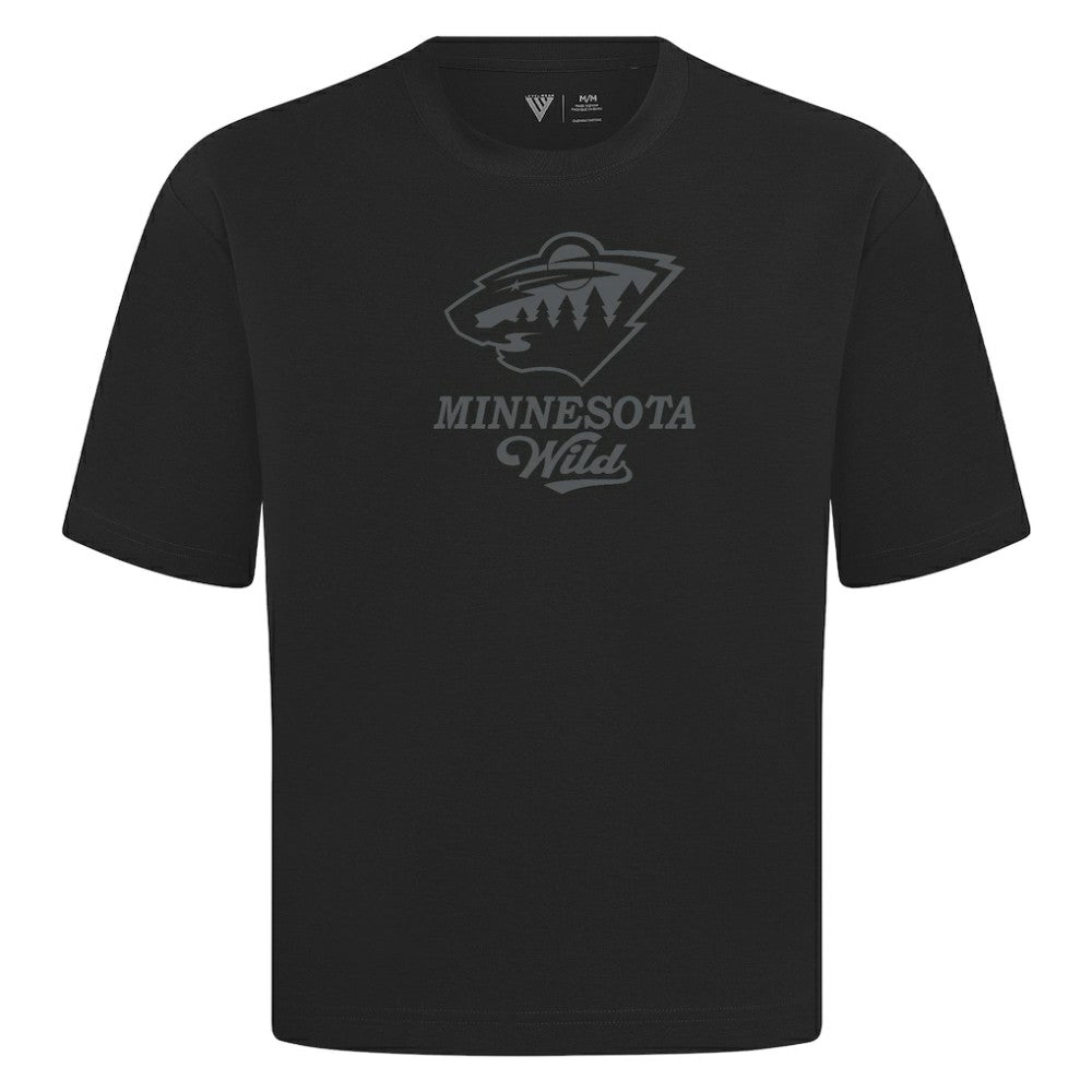 Minnesota Wild Levelwear Shadow Surge Luxe Signature Knit T-Shirt - Black | NHL Clearance