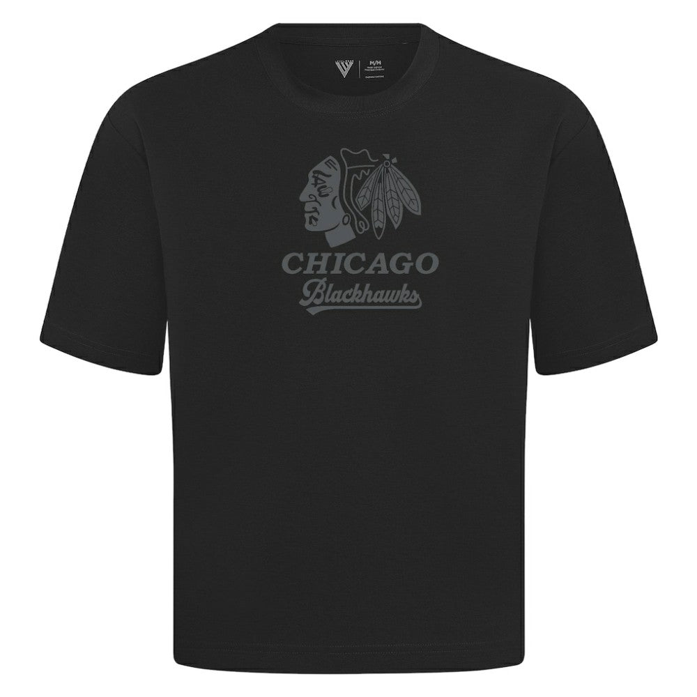 Chicago Blackhawks Levelwear Shadow Surge Luxe Signature Knit T-Shirt - Black | NHL near me
