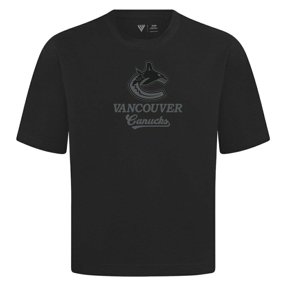 Vancouver Canucks Levelwear Shadow Surge Luxe Signature Knit T-Shirt - Black | NHL on sale