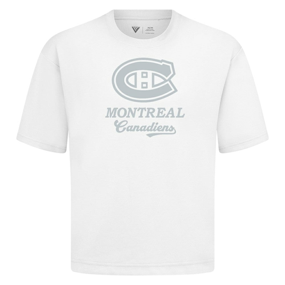 Montreal Canadiens Levelwear Shadow Surge Luxe Signature Knit T-Shirt - White | NHL Lifestyle