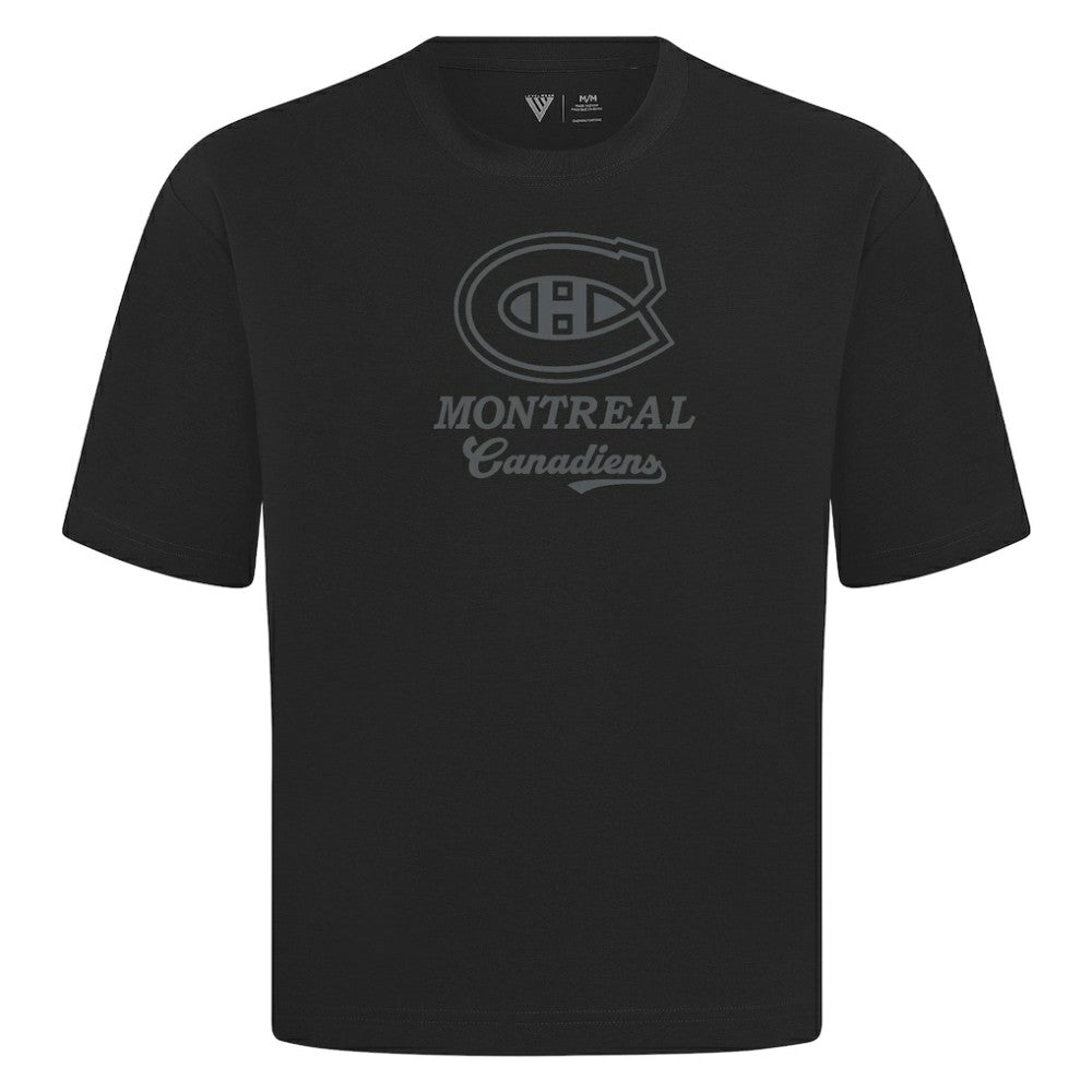 Montreal Canadiens Levelwear Shadow Surge Luxe Signature Knit T-Shirt - Black | NHL Clearance