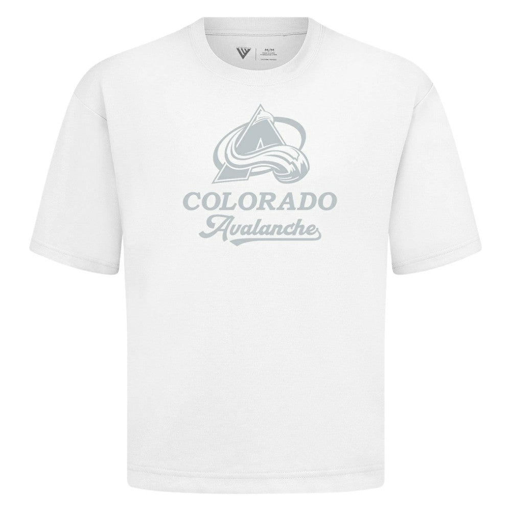 Colorado Avalanche Levelwear Shadow Surge Luxe Signature Knit T-Shirt - White | NHL online
