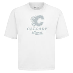 Calgary Flames Levelwear Shadow Surge Luxe Signature Knit T-Shirt - White | NHL online