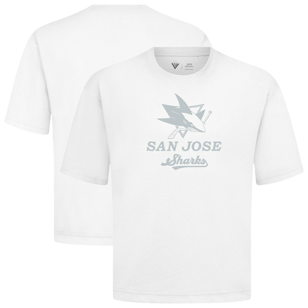 San Jose Sharks Levelwear Shadow Surge Luxe Signature Knit T-Shirt - White | NHL Lifestyle