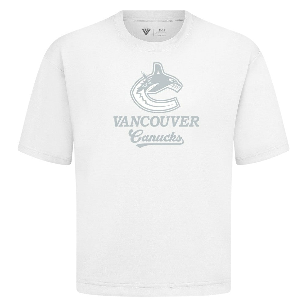 Vancouver Canucks Levelwear Shadow Surge Luxe Signature Knit T-Shirt - White | NHL online