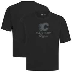 Calgary Flames Levelwear Shadow Surge Luxe Signature Knit T-Shirt - Black | NHL Lifestyle