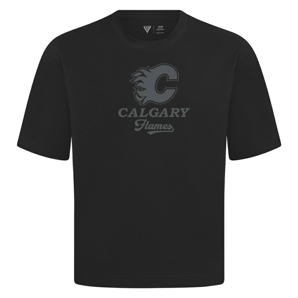 Calgary Flames Levelwear Shadow Surge Luxe Signature Knit T-Shirt - Black | NHL Lifestyle