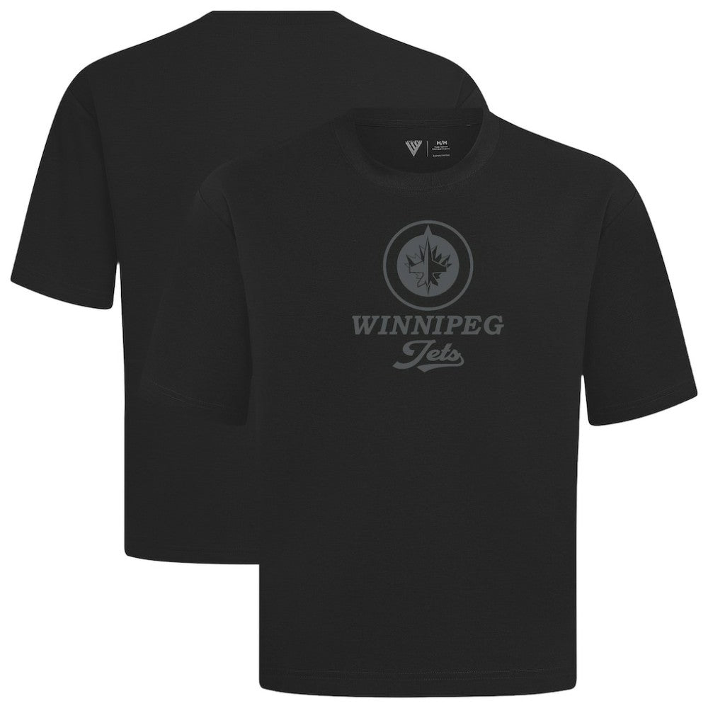 Winnipeg Jets Levelwear Shadow Surge Luxe Signature Knit T-Shirt - Black | NHL Clearance