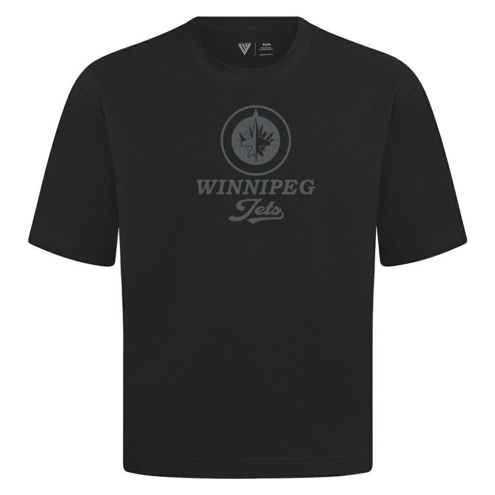 Winnipeg Jets Levelwear Shadow Surge Luxe Signature Knit T-Shirt - Black | NHL Clearance
