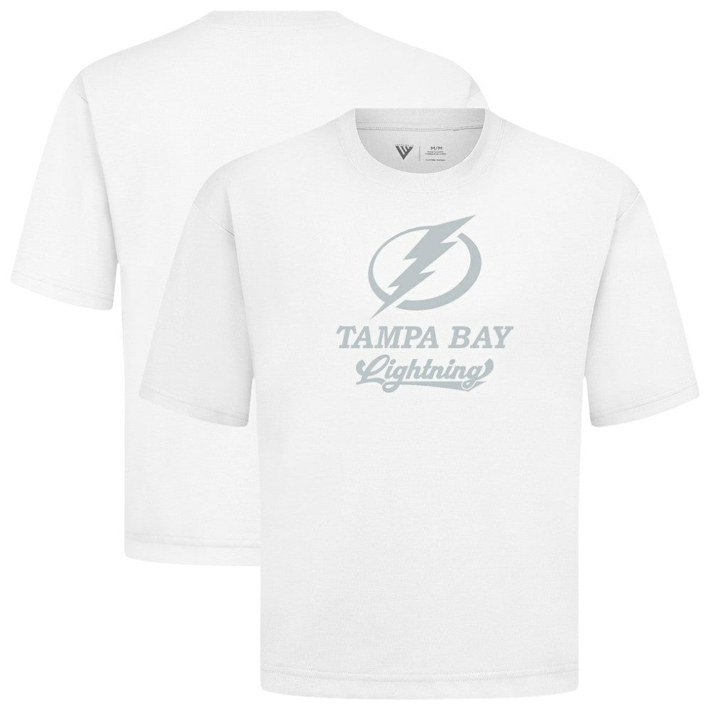 Tampa Bay Lightning Levelwear Shadow Surge Luxe Signature Knit T-Shirt - White | NHL Clearance