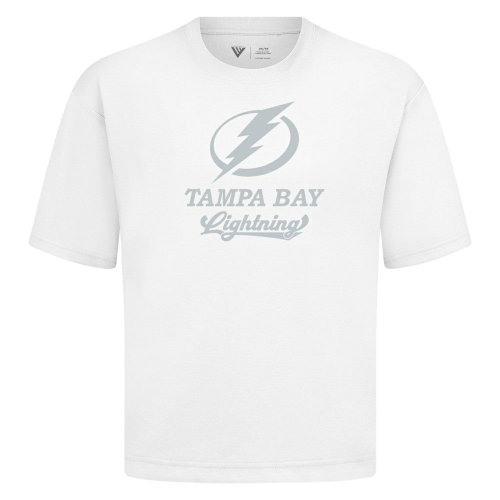 Tampa Bay Lightning Levelwear Shadow Surge Luxe Signature Knit T-Shirt - White | NHL Clearance