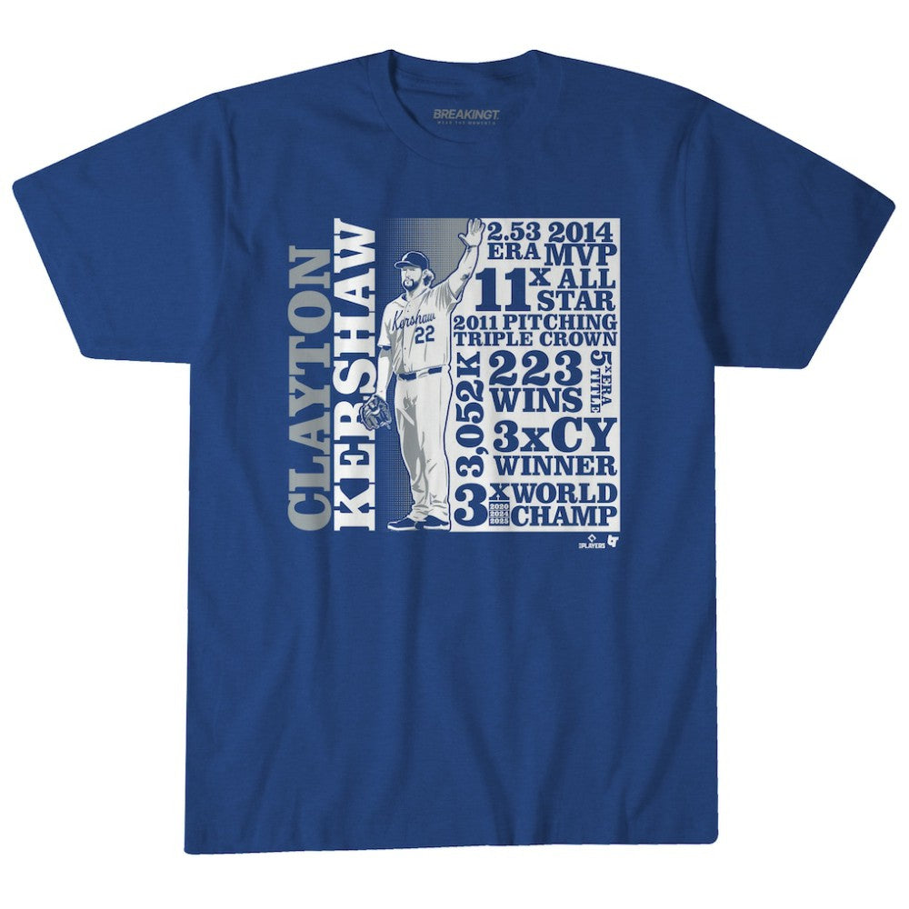 Clayton Kershaw Los Angeles Dodgers BreakingT Unisex GOAT List T-Shirt Sale