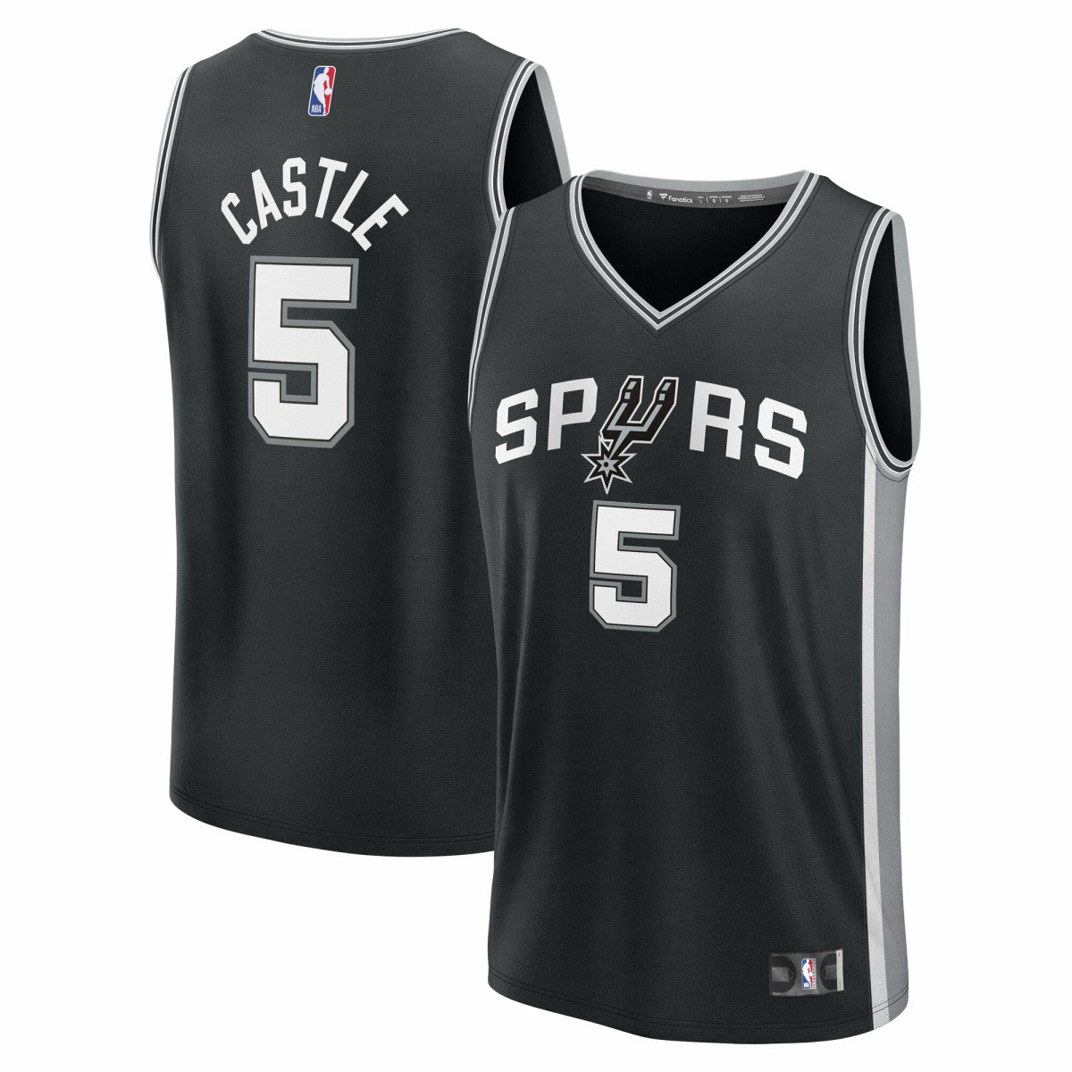 Fanatics Stephon Castle San Antonio Spurs Fast Break Replica Jersey Black Icon Edition