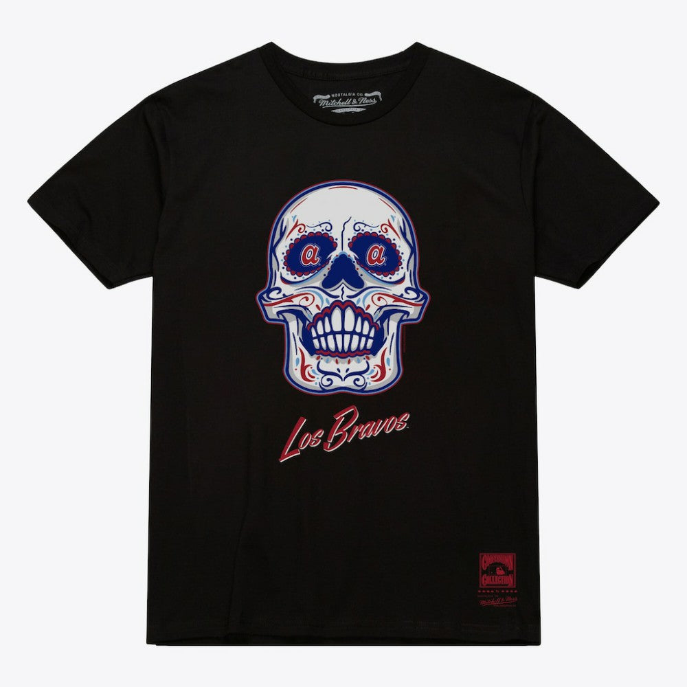 Atlanta Braves Mitchell & Ness Women's Sugar Skull Boxy T-Shirt Outlet