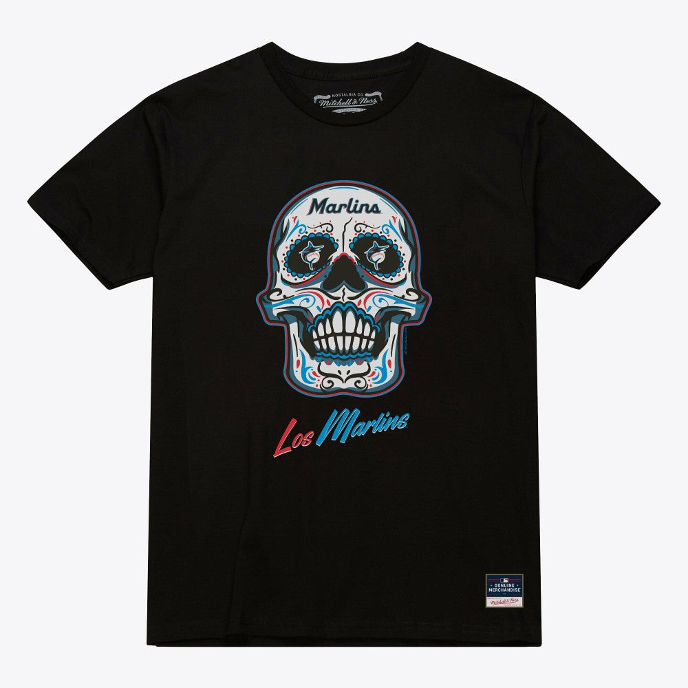 Miami Marlins Mitchell & Ness Women's Sugar Skull Boxy T-Shirt Online