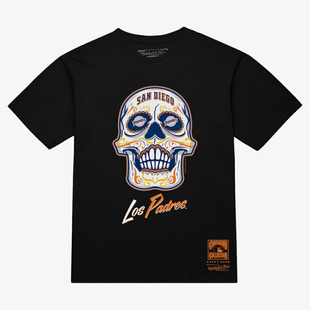 San Diego Padres Mitchell & Ness Women's Sugar Skull Boxy T-Shirt for sale