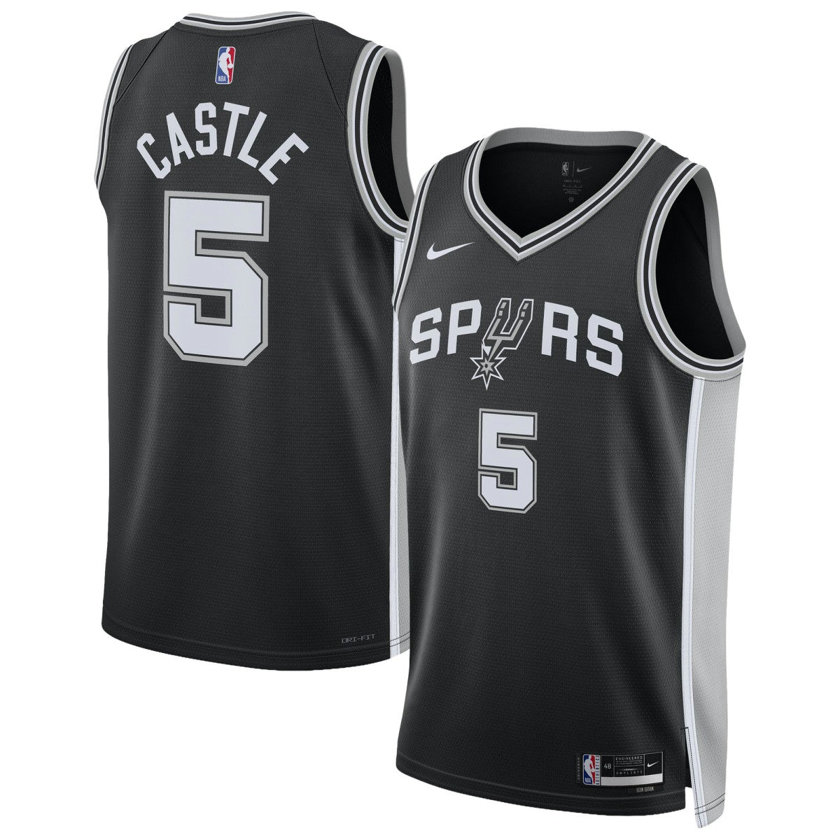 Nike Stephon Castle San Antonio Spurs Unisex Swingman Jersey Icon Edition Black