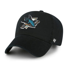 San Jose Sharks '47 Logo Clean Up Adjustable Hat - Black | 47 brand near me