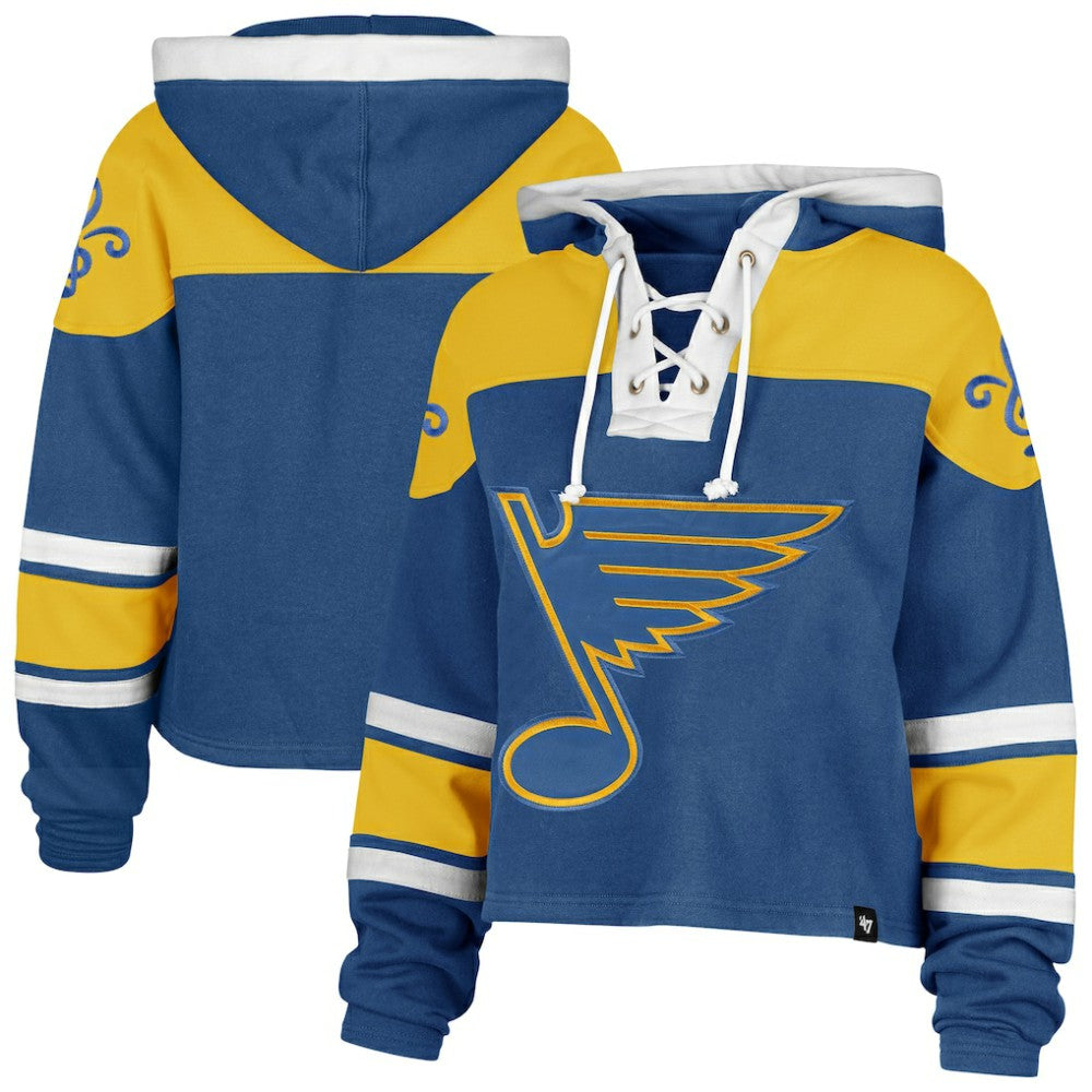 St. Louis Blues '47 Women's Cropped Lacer Hoodie - Blue | 47 brand sale