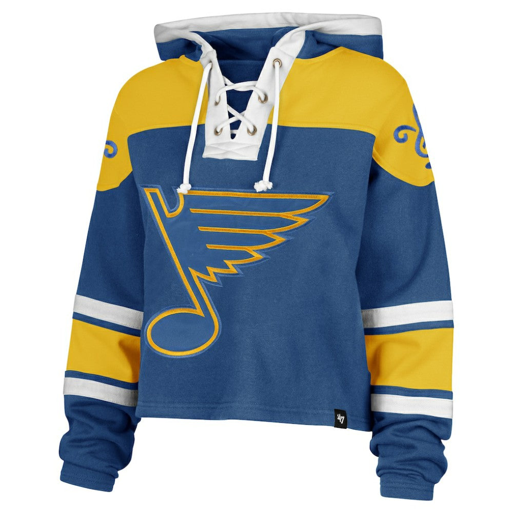 St. Louis Blues '47 Women's Cropped Lacer Hoodie - Blue | 47 brand sale