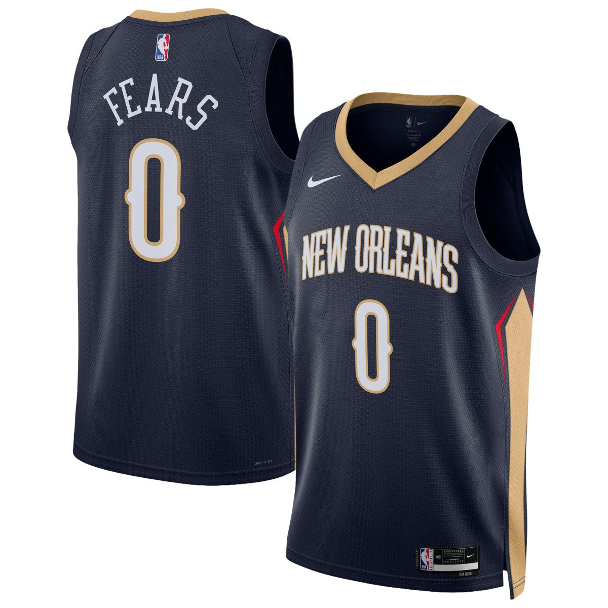 Nike Jeremiah Fears New Orleans Pelicans Unisex Swingman Jersey Icon Edition Navy