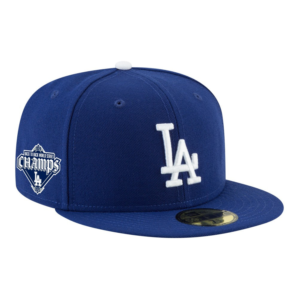Los Angeles Dodgers New Era Back-to-Back Champions Diamond Side Patch 59FIFTY Fitted Hat for sale