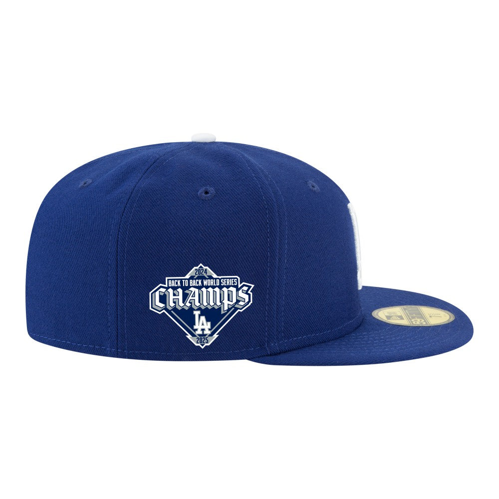 Los Angeles Dodgers New Era Back-to-Back Champions Diamond Side Patch 59FIFTY Fitted Hat for sale