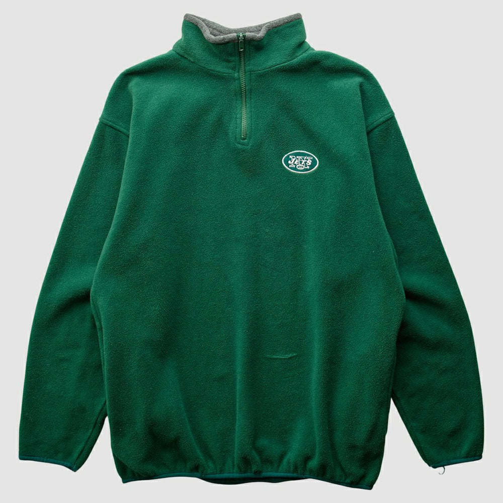 New York Jets Majestic 2000s 1/4 Zip Sweatshirt - Green Vintage - Fanatics