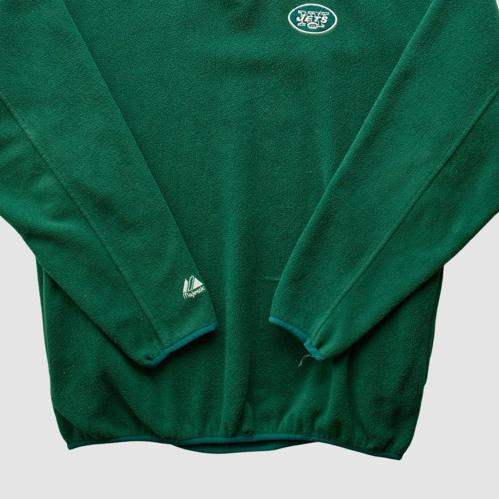 New York Jets Majestic 2000s 1/4 Zip Sweatshirt - Green Vintage - Fanatics