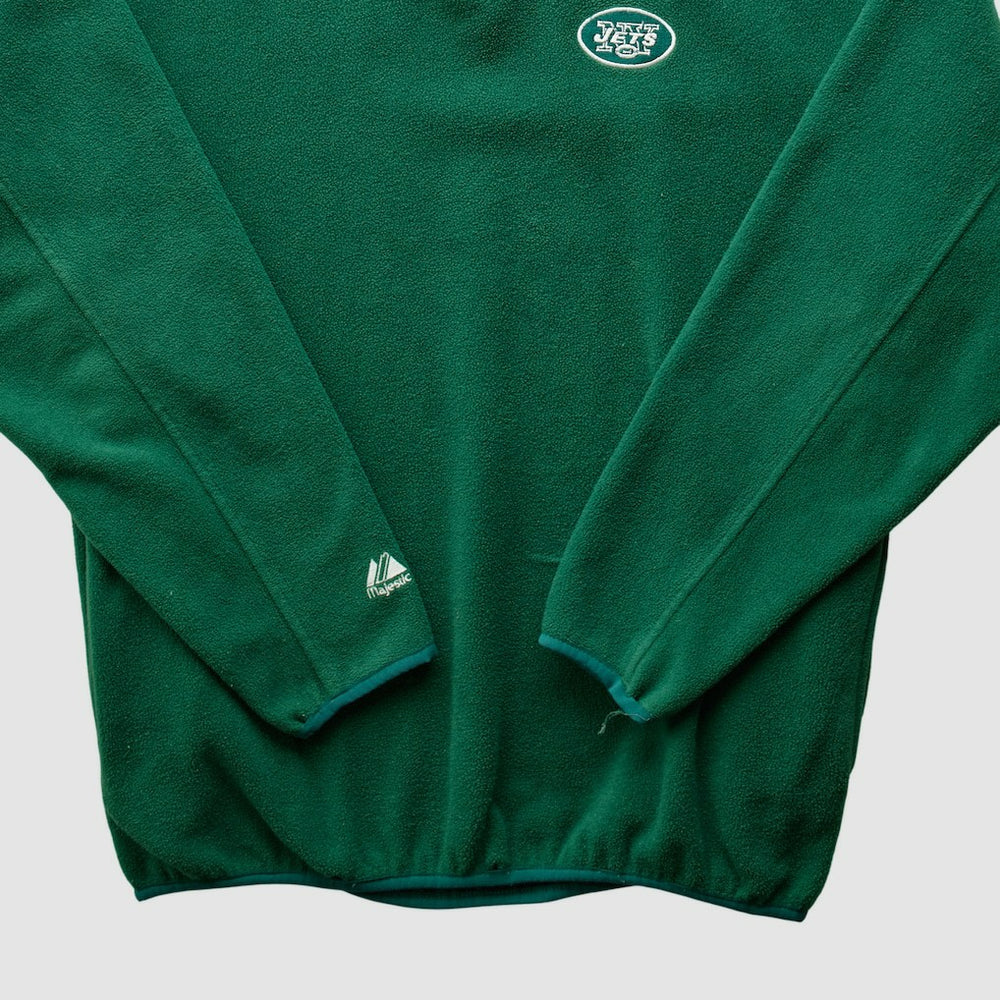 New York Jets Majestic 2000s 1/4 Zip Sweatshirt - Green Vintage - Fanatics