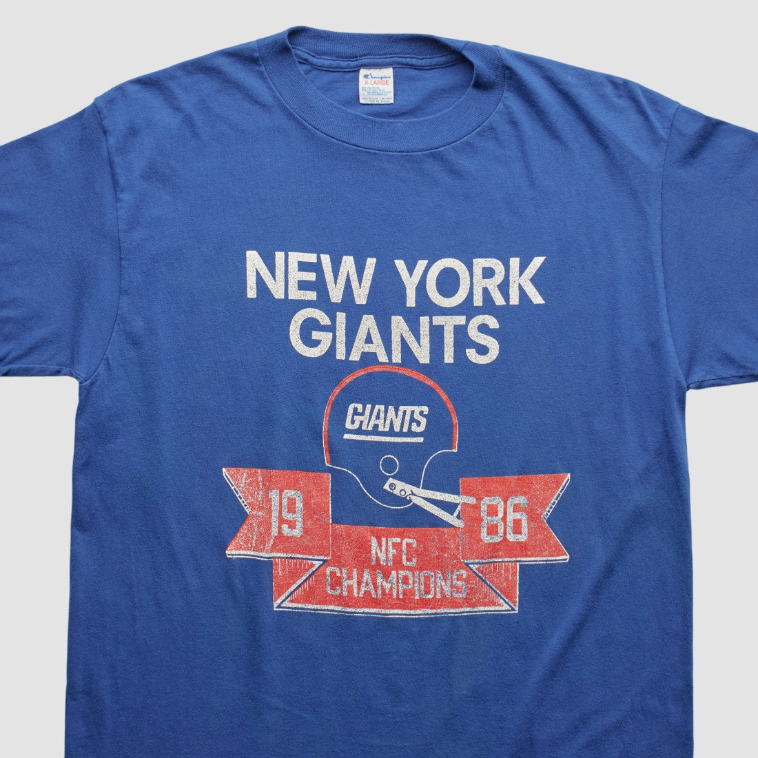 New York Giants Champion 1986 T-shirt - Blue Vintage - Fanatics
