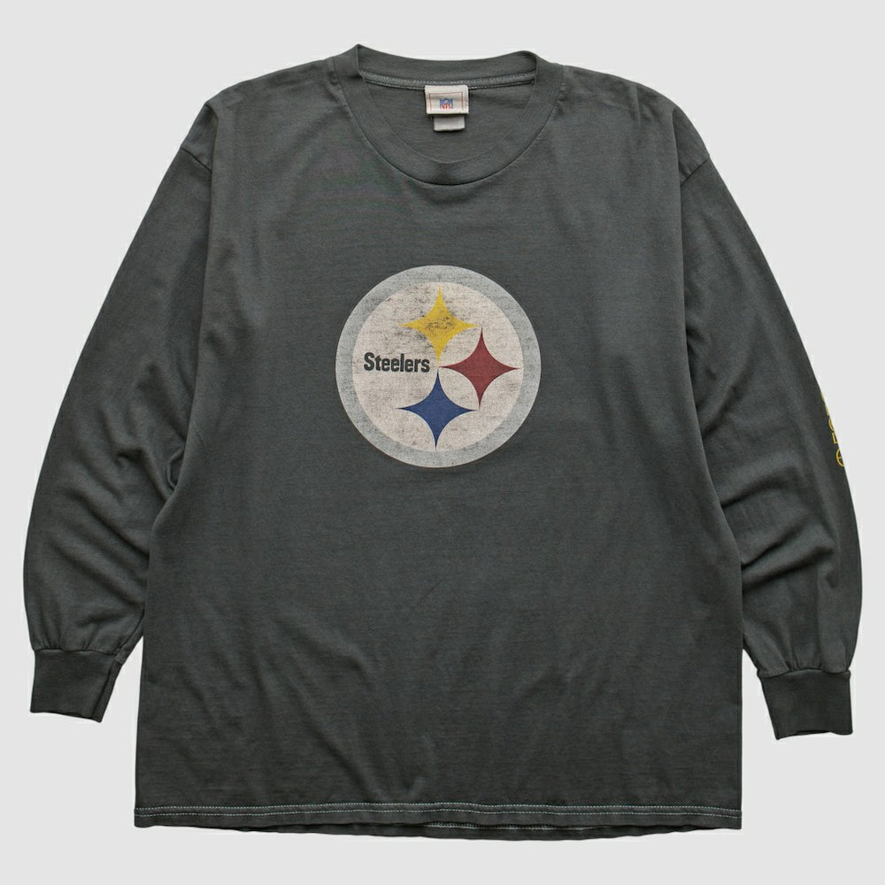 Pittsburgh Steelers NFL 2000s Long Sleeve T-shirt - Charcoal Vintage - Fanatics