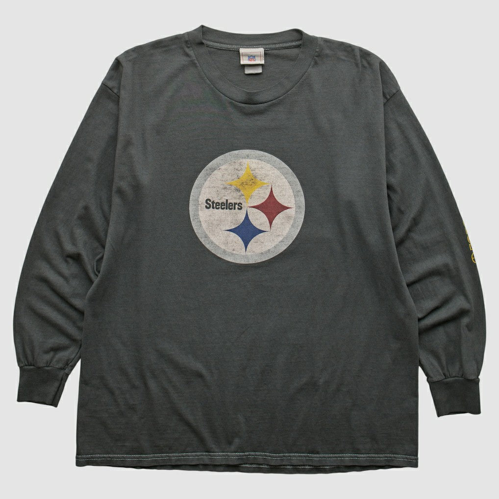 Pittsburgh Steelers NFL 2000s Long Sleeve T-shirt - Charcoal Vintage - Fanatics
