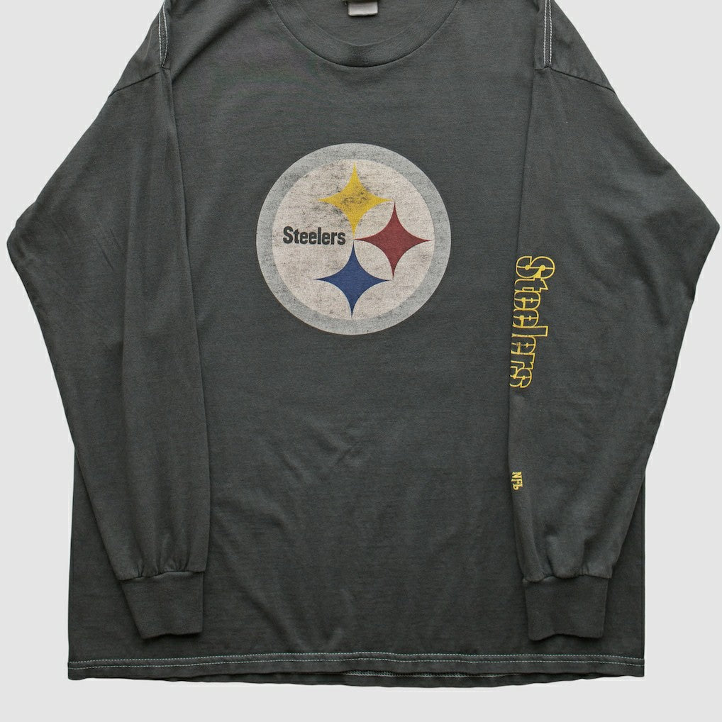 Pittsburgh Steelers NFL 2000s Long Sleeve T-shirt - Charcoal Vintage - Fanatics