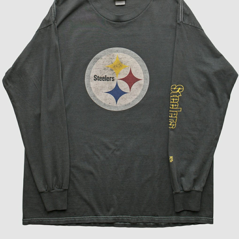 Pittsburgh Steelers NFL 2000s Long Sleeve T-shirt - Charcoal Vintage - Fanatics