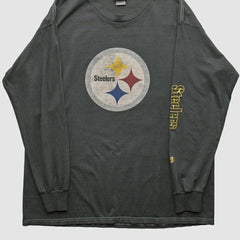 Pittsburgh Steelers NFL 2000s Long Sleeve T-shirt - Charcoal Vintage - Fanatics