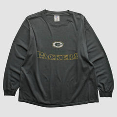 Green Bay Packers Logo Athletic 2000s Long Sleeve T-shirt - Charcoal Vintage - Fanatics