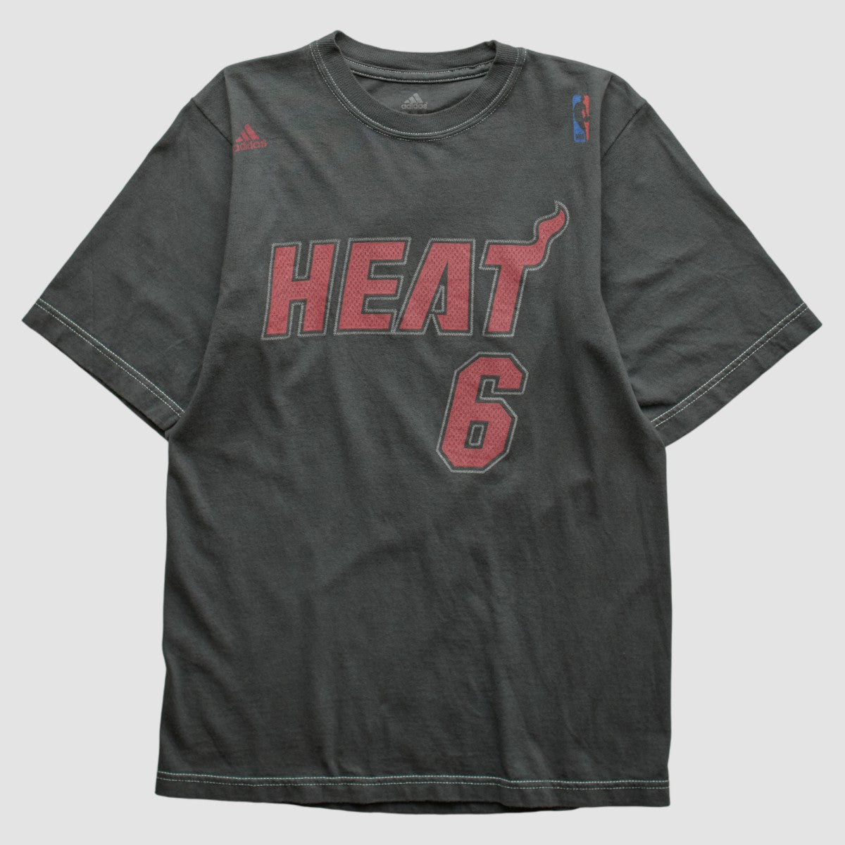 Adidas Miami Heat 2010s T-shirt Charcoal Vintage