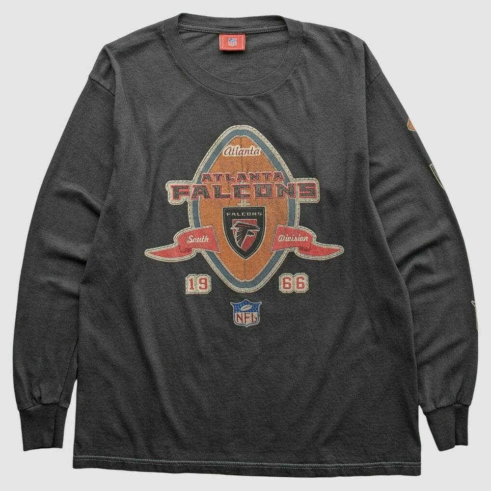 Atlanta Falcons NFL 2000s Long Sleeve T-shirt - Charcoal Vintage - Fanatics