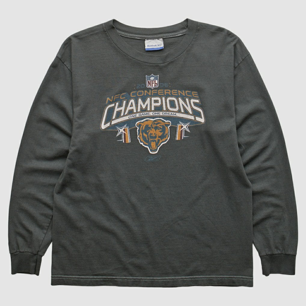 Chicago Bears Reebok 2000s Long Sleeve T-shirt - Charcoal Vintage - Fanatics