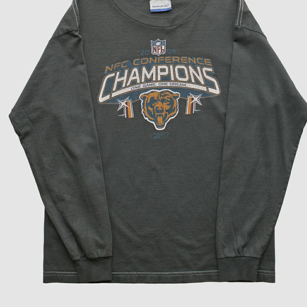 Chicago Bears Reebok 2000s Long Sleeve T-shirt - Charcoal Vintage - Fanatics