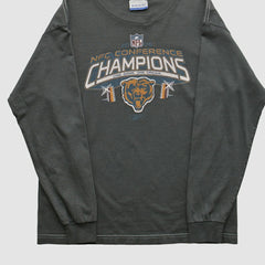 Chicago Bears Reebok 2000s Long Sleeve T-shirt - Charcoal Vintage - Fanatics