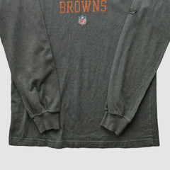 Cleveland Browns Reebok 2000s Long Sleeve T-shirt - Gray Vintage - Fanatics