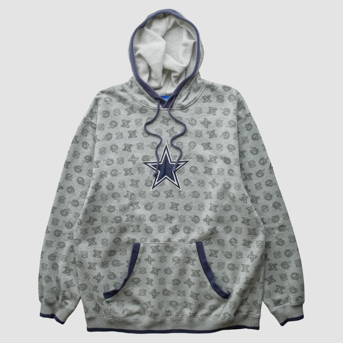 Denver Broncos Reebok 2010s Hooded Pullover Sweatshirt - Heather Gray Vintage - Fanatics